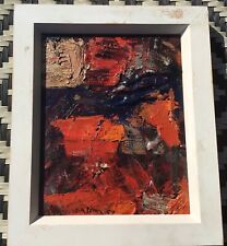 Mid century thick impasto abstract painting, labelled signed Philippe Hosiasson, used for sale  Shipping to South Africa