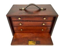 Antique Wooden Engineers Toolbox / Tool Box / Cabinet With key & Working Lock, used for sale  Shipping to South Africa