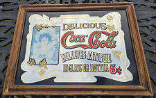 Vintage Style COCA - COLA Wooden  Framed Mirror - Advertising Wall Picture for sale  Shipping to South Africa