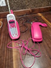 Teléfonos fijos para el hogar teléfonos de pared casa con cable e inalámbricos ROSA retro , usado segunda mano  Embacar hacia Argentina