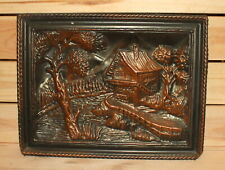 Vintage hand made copper wall hanging plaque landscape for sale  Shipping to South Africa