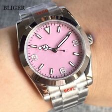 Relógio masculino automático polido BLIGER 36mm NH35 pulseira de ostra MIYOTA PT5000 rosa, usado comprar usado  Enviando para Brazil