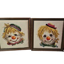 Clown face needlepoint for sale  Newell