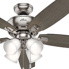 Hunter Fan 52 in Brushed Nickel Finish Ceiling Fan with Four Dimmable LED Lights for sale  Carol Stream