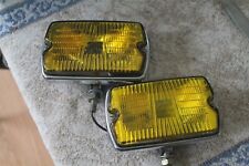 Vintage Yellow Fog Light Set 10DE Cubie 12 Volt Chrome Glass Lens 35, used for sale  Shipping to South Africa