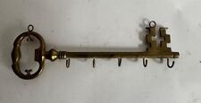 Vintage Brass Skeleton Key Shaped Wall Mount Key Holder -8"L for sale  Shipping to South Africa