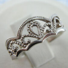 Anel de prata esterlina 925 tamanho 5,25 coroa tiara padrão filigrana aberto EUA comprar usado  Enviando para Brazil