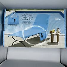 Capa e bolsa tote azul 2 em 1 tecido felpudo chaise lounge gramado cadeira de praia, usado comprar usado  Enviando para Brazil