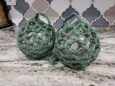 Conjunto de 2 pares de rede de pesca de vidro redondo ornamental flutuante bolas bóia 5"  comprar usado  Enviando para Brazil