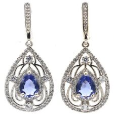 Highly Recommend Iolite White CZ Wholesale Drop Shipping Silver Earrings  for sale  Shipping to South Africa