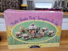 Garden Party Springtime Tea Set Rabbit Easter Bunny 20 Piece Set For 4 1998, used for sale  Virginia Beach