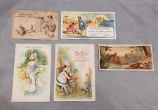 Lote de 5 tarjetas de publicidad comerciales victorianas, máquinas de coser, zapatos, segunda mano  Embacar hacia Argentina