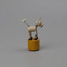 Antiguo juguete de madera, marioneta de empuje, burro. Alemania circa 1950 segunda mano  Embacar hacia Argentina