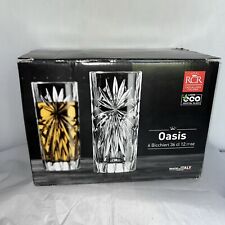 Set Of 6 Glasses Oasis Tumblers 12oz Starburst Crystal Eco Glass RCR Italy Boxed for sale  Shipping to South Africa