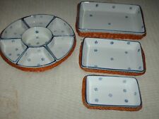 3 vtg unbranded rectangle serving dishes and a round 7 dip seving dishes in a wh for sale  Shipping to South Africa