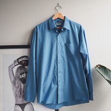 Usado, Camisa social masculina vintage Giorgio Armani tamanho 17 azul manga comprida com botões comprar usado  Enviando para Brazil