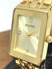 Relógio feminino Bulova 97P140 quartzo mostrador diamante tom dourado aço inoxidável comprar usado  Enviando para Brazil