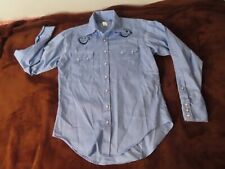 Camisa bordada Rockmount Ranch Wear AZUL CLARO WESTERN XS estilo gaúcho comprar usado  Enviando para Brazil