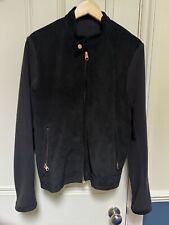 Private White VC Men’s Black Suede / Fleece Biker Jacket size 5 / L for sale  Shipping to South Africa