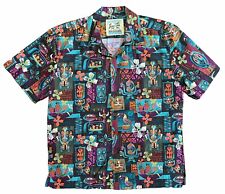 Camisa Jeff Granito Tikiland Sin Tiki cinza SS botão para cima Aloha tamanho médio comprar usado  Enviando para Brazil