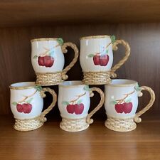Cesta de maçã barril cracker caneca xícara de chá ou café frutas vermelhas marrom padrão de vime comprar usado  Enviando para Brazil