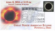 24-052, 2024, Eclipse Total 2024, Capa de Evento, Carimbo Postal Pictórico, Península OH, usado comprar usado  Enviando para Brazil
