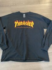 Camisa masculina THRASHER preta manga longa skatista ao ar livre grande comprar usado  Enviando para Brazil