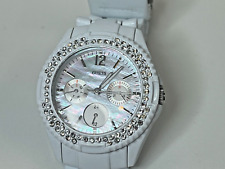Relógio feminino Guess Waterpro G12543L esfregão rosto caixa de aço pulseira branca multifuncional comprar usado  Enviando para Brazil