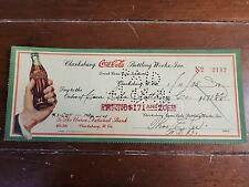 1935, Coca-Cola, Bottling Company Check (logotipo botella en mano) escaso/de colección segunda mano  Embacar hacia Argentina