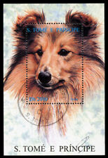 Used, SHETLAND SHEEPDOG SHELTIE Dog Postage Stamp Mini Sheet St Thomas & Prince Is1995 for sale  LINGFIELD