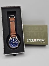 Mostrador Protek Trítio Titanium Field Series mostrador azul quartzo pulseira de couro 3003 comprar usado  Enviando para Brazil