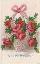 Cartolina fiori rose usato  Ticengo