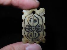 Usado, Pingente talismã ornamento de osso de iaque duplo esculpido budista nepalês Tibete (f1) comprar usado  Enviando para Brazil
