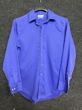 Camisa masculina Calvin Klein adulta média 16 azul com botões manga longa Preppy, usado comprar usado  Enviando para Brazil