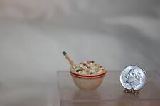 Miniature Dollhouse Realistic Potato Salad in Yelloware Red Banded Bowl 1:12 NR for sale  Chicago