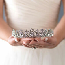 Usado, Tiara de cristal 3,2 cm de altura coroa casamento rainha princesa formatura 2 cores para mulheres comprar usado  Enviando para Brazil
