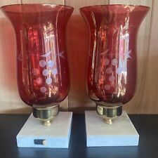 Vtg etched cranberry for sale  Shipping to Ireland