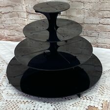 4 Tier Acrylic Cupcakes Stand Black Display Party Wedding Holds Up To 60, used for sale  SHEFFIELD