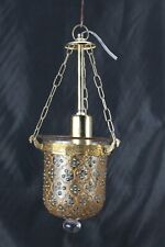 Hand-Painted Moroccan Art Glass Ceiling Light - Gold & Clear glass Hanging Lamp for sale  Shipping to South Africa