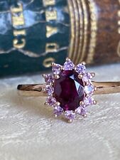 Ladies 9ct Rose Gold & Pink Sapphire  Cluster Ring, Size O, 2.4g, Fab! for sale  UK