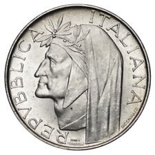 Italia 500 lire Dante Alighieri anno 1965 Argento 835/1000 11 grammi UNA MONETA, usato usato  Cremona
