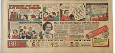 Anúncio de jornal colorido 1935 para Colgate Creme Dental - Flo's Football Romance Save comprar usado  Enviando para Brazil
