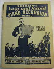 Método de acordeão para piano fácil e rápido Zordan's texto em inglês e italiano 1937 comprar usado  Enviando para Brazil