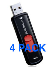 Lot of 4! Transcend 4GB each JetFlash 500 Retractable USB 2.0 Flash Drive for sale  Shipping to South Africa