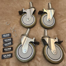 ULINE Chrome Casters for Wire Shelving Units Set of 4 H-1205WH-C, New w/o Box for sale  Shipping to South Africa