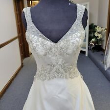 Exclusive Allure ACE Bridal Wedding Dress Gown White Silver Beaded 8 VTG ACE1020 for sale  Shipping to South Africa