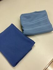 Lot of 2--70" Round Tablecloths Medium Blue Polyester Satin-Stripe/Textured for sale  Shipping to South Africa