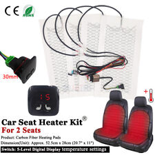 Kit de calefacción de asiento de automóvil incorporado 12 V almohadilla térmica de fibra de carbono interruptor de pantalla digital segunda mano  Embacar hacia Mexico