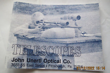 TELESCOPES: JOHN UNERTL OPTICAL Co. BOOKLET (UNITED STATES) c1988 for sale  Shipping to South Africa
