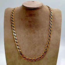 Used, 9 Ct Yellow Gold Double Curb Link Necklace, 41 Cm Long, Stamped 375, 14.65 Gms. for sale  Shipping to South Africa